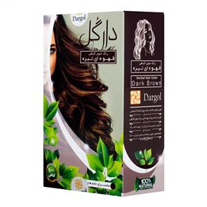پودر رنگ مو دارگل رنگ قهوه ای تیره