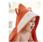 ست 2 تکه حوله و لیف ورت فرانسه Vertbaudet Baby-Set Badetuch und Waschhandschuh Fuchs Oeko Tex - orange