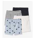 ست 4 عددی شلوارک نوزاد ورت فرانسه Vertbaudet 4er-Pack Baby Shorts Frottee Oeko Tex pack blau sterne 