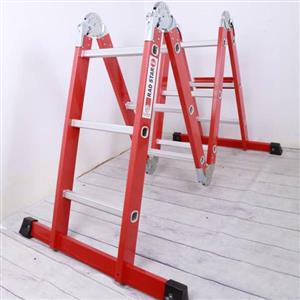 نردبان فراز پله مدل چندکاره قفل دار  4 تکه 32 پله