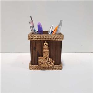 جاقلمی رومیزی جاقلم دریایی رنگ چوب طرح فانوس 