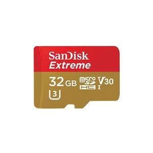 کارت حافظه microSDHC سن دیسک مدل Extreme V30 کلاس 10 استاندارد UHS-I U3 سرعت 90MBps ظرفیت 32 گیگابایت Sandisk Extreme UHS-I U3 V30 Class 10 90MBps microSDHC - 32GB