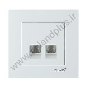 سوکت تلفن دوقلو مدل آسا پلاس سفید