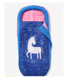 تشک بادی کودک ورت فرانسه Vertbaudet Schlafsack-Set mit integrierter Luftmatratze Einhorn Readybed - blau