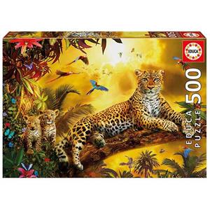 پازل 500 تکه ادوکا مدل LEOPARD AND HIS CUBS EDUCA PUZZLE PCS 