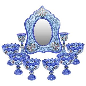 ست 9 تکه هفت سین میناکاری سفالی کد 215