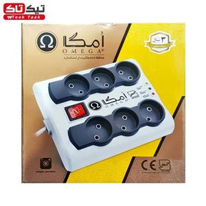 محافظ برق 6 خانه P6000 امگا 5 متری Omega P6000 Surge Protector 5M