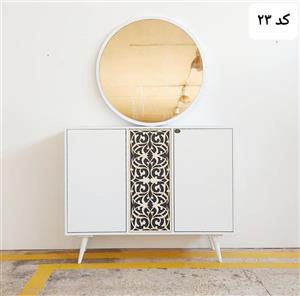 آینه و کنسول مدل لیزری سفید