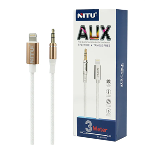 کابل Aux لایتنینگ نیتو مدل NT AUX009 طول 3متر Nitu AUX09 3.5MM Audio Cable 