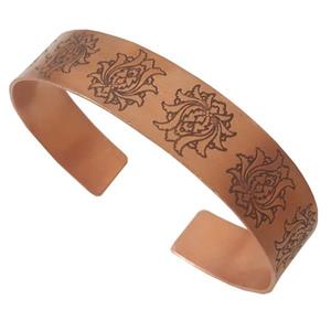 دستبند مسی زنانه مدل اسلیمی طرح لاله عباسی یا شاه عباسی کد JW122