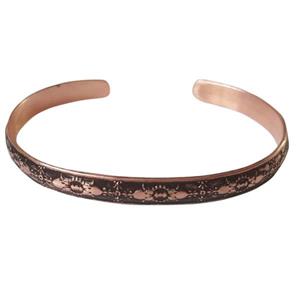 دستبند مسی مفتولی تاج گل کد JW64