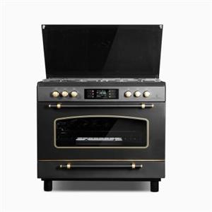 اجاق گاز 5 شعله فردار لعاب مشکی طلایی تهران سبحان مدل رویال