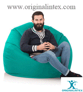 مبل شنی چرم متوسط مدل دایره اینتکس bean bag chair