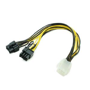 کابل برق کارت گرافیک 6 پین به دو 8 پین طول 0.2 متر