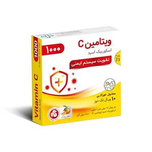 محلول خوراکی ویتامین ث 1000 پارس بهوزان جم 10 عددی Pars Behrouzan Jam Vitamin C mg Vials 