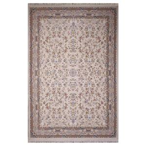 فرش ستاره آسمان کویر طرح کیمیای سعادت زمینه کاراملی گل برجسته