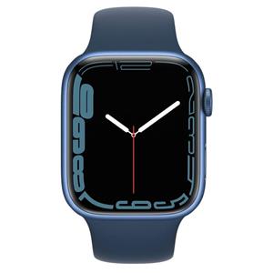 ساعت هوشمند اپل واچ سری 7 مدل 45 میلی متری با بند ابی و بدنه الومینیومی Apple Watch Series 45mm Blue Aluminum Case with Sport Band 