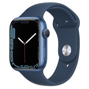 ساعت هوشمند اپل واچ سری 7 مدل 45 میلی متری با بند ابی بدنه الومینیومی Apple Watch Series 45mm Blue Aluminum Case with Sport Band 
