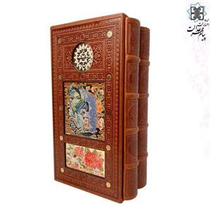 کتاب کلیات شمس رقعی پالتویی چرم 2جلدی قابدار پلاک دار نشر هلیا 