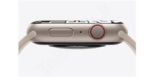 ساعت هوشمند اپل واچ سری 7 مدل 45 میلی متری با بند استارلایت و بدنه آلومینیومی استارلایت