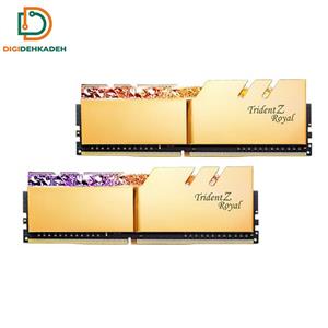 رم دسکتاپ DDR4 دو کاناله 3600 مگاهرتز CL18 جی اسکیل مدل Trident Z Royal GOLD ظرفیت 16 گیگابایت