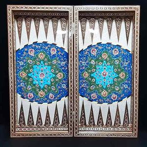 تخته نرد لبگرد طرح تمام تذهیب ختایی کد 125