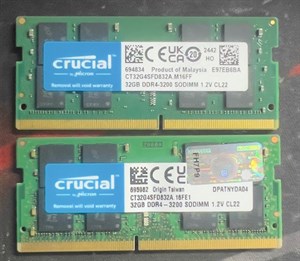 رم لپ تاپ DDR4 دو کاناله 3200 مگاهرتز SO-DIMM کروشیال ظرفیت 32 گیگابایت