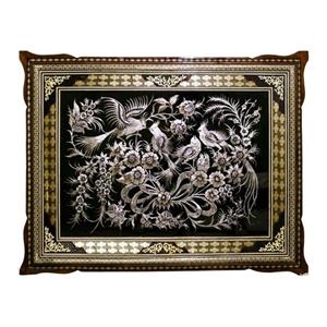 تابلو قلم زنی طرح گل ومرغ مدل 6002  70 در  50        