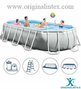 استخر پیش ساخته 5 متری اینتکس 26796 فریم بیضی فول 503*274*122