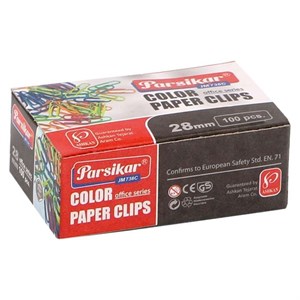 گیره کاغذ رنگی پارسیکار مدل JM738C بسته 100 عددی