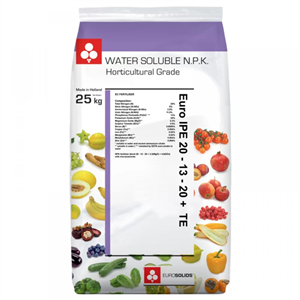 کود ان پی کی (20-13-20 ) با فناوری IPE کمپانی یوروسالیدز ساخت هلند - 25 کیلوگرمی