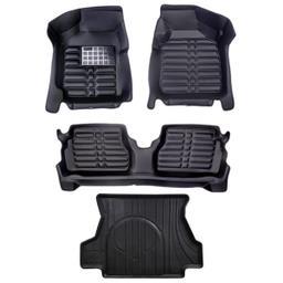 کفپوش پنج بعدی خودرو زرین فرش مدل A.M کد X1 مناسب برای تیبا صندوقدار همراه کفپوش صندوق خودرو