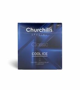 کاندوم تاخیری دابل چرچیلز Churchills مدل Cool Ice - بسته 3 عددی 