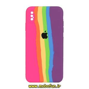 قاب گوشی iPhone Xs Max آیفون سیلیکونی اورجینال رنگین کمانی پاک کنی درجه یک زیربسته محافظ لنز دار 