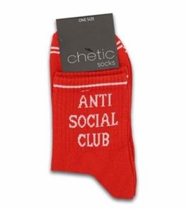 جوراب نیم ساق Chetic چتیک طرح Anti Social Club قرمز زنانه  