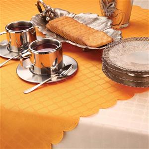 رومیزی (لچکی) ژاگارد مربع 70*70 چهارخانه سفید