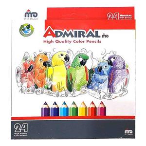 مداد رنگی 24 رنگ آدمیرال جعبه مقوایی مدل MDF Pencil Colour Admiral MDF 24 Colors