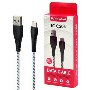 کابل تبدیل USB به USB-C آبی-کرم تسکو مدل TC-C203 طول 1 متر