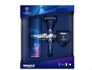 خود تراش و ژل اصلاح ژیلت آمریکا Gillette Mach3 Turbo Champions League Set