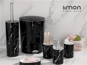 ست سرویس بهداشتی 6 تکه لیمون طرح ماربل مدل SAT584