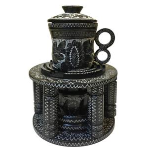 سرویس دمنوش ساز سنگی طرح گلسنگ مجموعه سه عددی