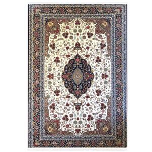 فرش ماشینی ستاره کویر یزد مدل شاهکارنوین کد n-83 زمینه کرم