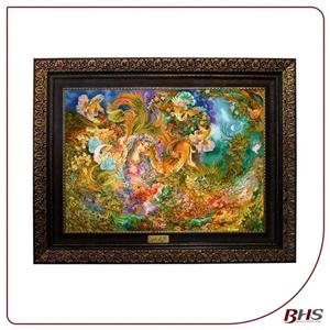 تابلو فرش ماشینی نقش نگار رضوی طرح مینیاتور کد 1514A