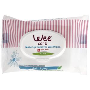 دستمال مرطوب وی مدل Anti Aging بسته 20 عددی Wee Care Anti Aging Wet Wipes 20pcs