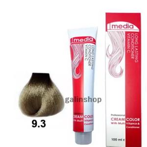 رنگ مو مدیا شماره 9.3 حجم 100 میلی‌لیتر رنگ بلوند زیتونی