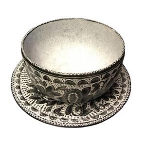 ست کاسه و بشقاب سنگی طرح قجری کد KBG010