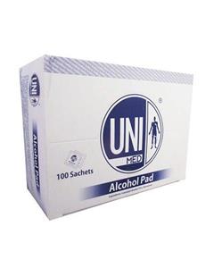 پد ضد عفونی کننده یونی مد بسته 100 عددی Uni Med Disinfectants Alcohol Pad Pack Of 100