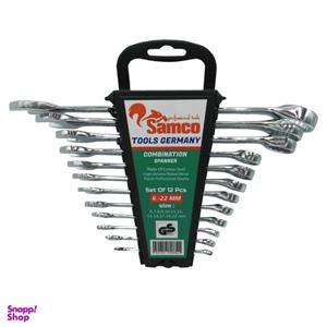 مجموعه 12 عددی آچار یک سر تخت و یک سر رینگی سامکو مدل YP012