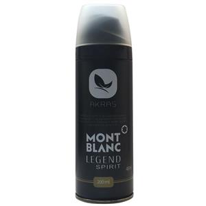 اسپری خوشبوکننده بدن مردانه آکراس مدل MONT BLANC حجم 200 میلی لیتر 