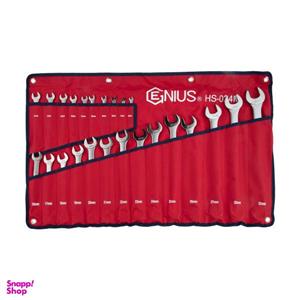 مجموعه 24 عددی آچار یک سر تخت یک سر رینگی جنیوس مدل HS-024M کد 19